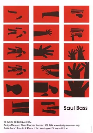 Saul Bass Exhibition Poster, Design Museum, London, 17th July-10th October 2004